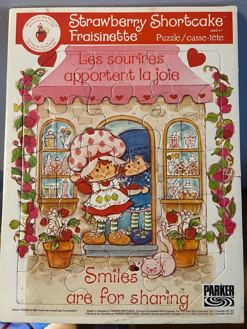 1981 Strawberry Shortcake Vintage Tray Puzzle (American Greetings)